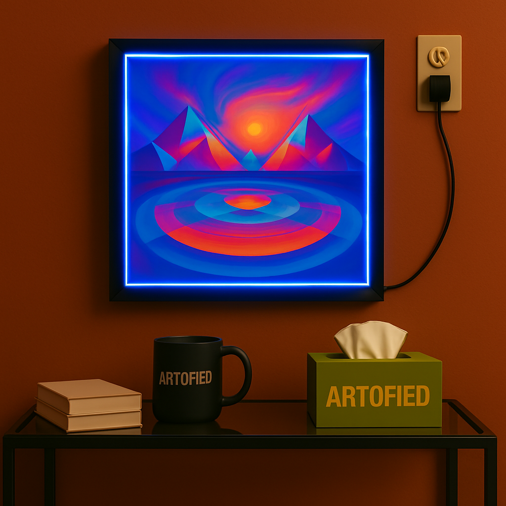 Chromatic Horizons – A Study in Moving Stillness – Photo Frame Wall Lamp