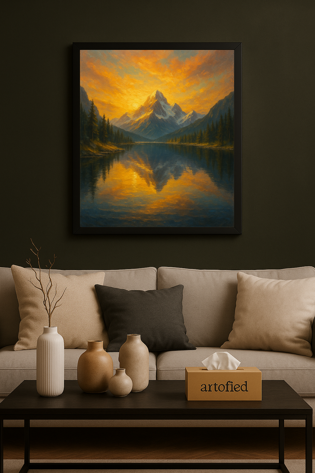 Velvet Orbit – A Calm Cosmic Statement Piece – Framed Metal Wall Art
