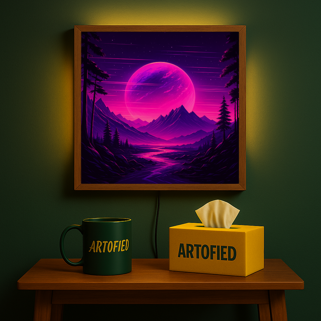 Violet Eclipse — A Window Into the Unusual Calm – Acrylic Glowing Frame