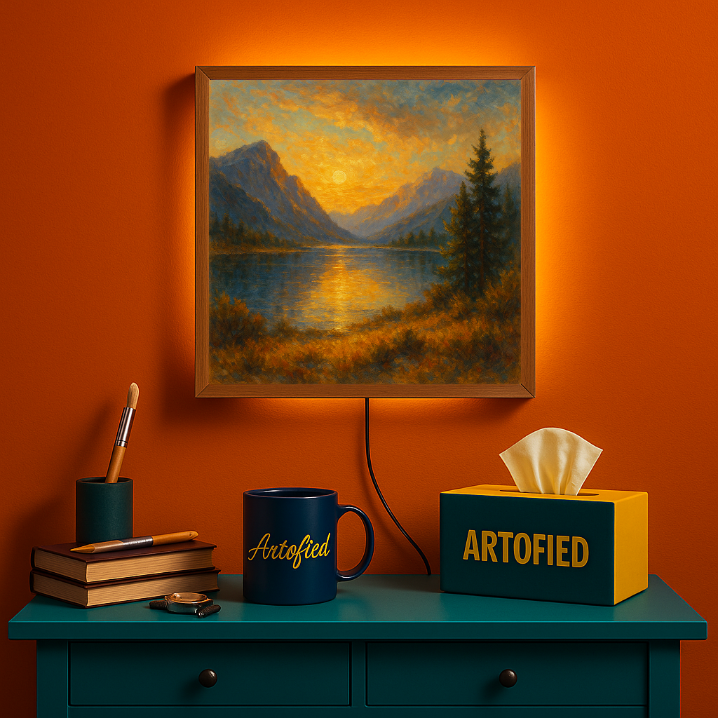 Whispers of Dusk – A Gentle Wall Companion – Acrylic Glowing Frame