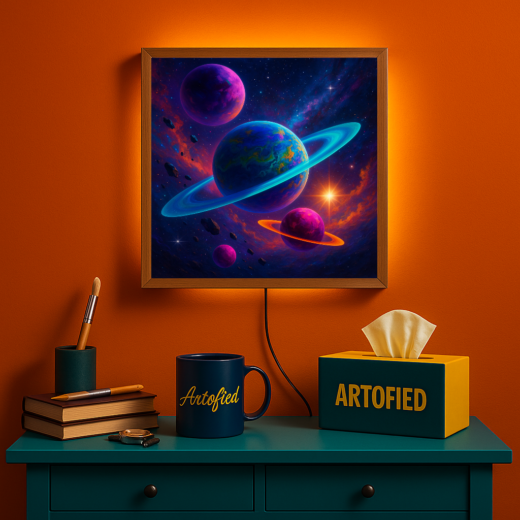 Prism Cascade – Layers of Soft Light – Acrylic Glowing Frame