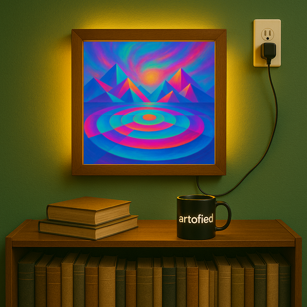 Chromatic Horizons – A Study in Moving Stillness – Acrylic Glowing Frame