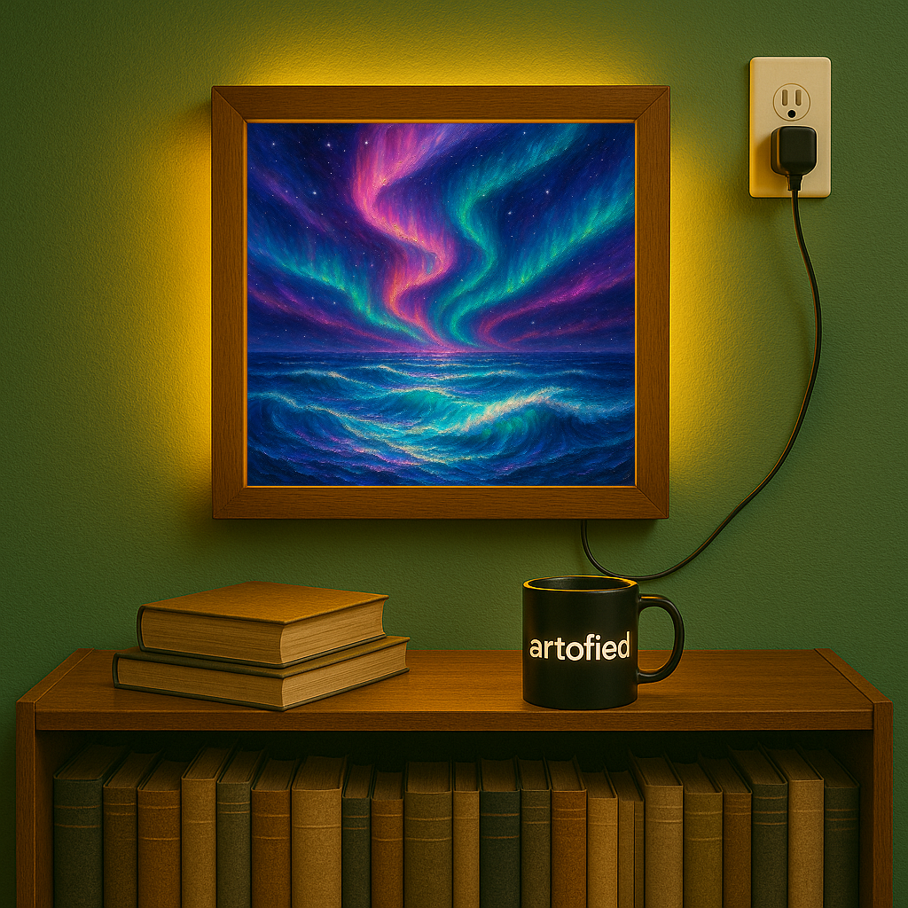 Crimson Skyline – City of Quiet Energy – Photo Frame Wall Lamp