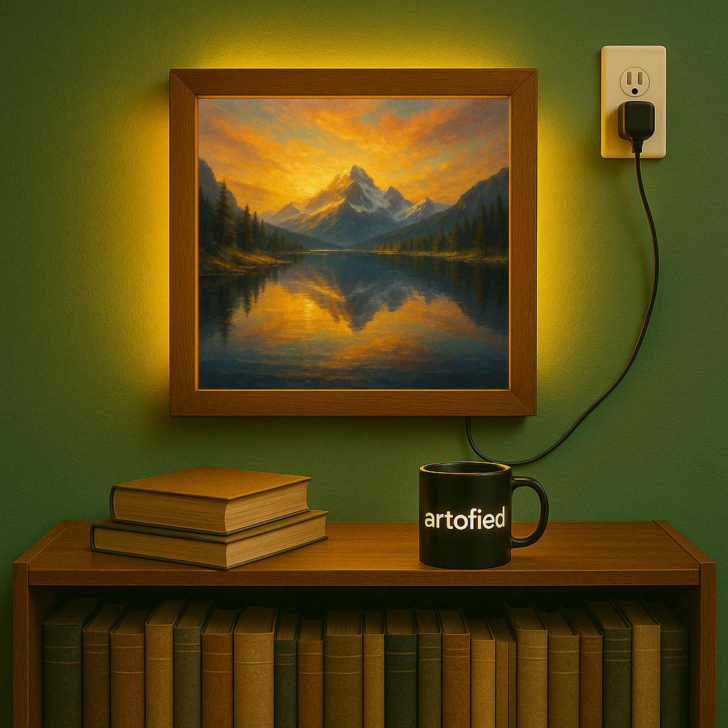 Velvet Orbit – A Calm Cosmic Statement Piece – Photo Frame Wall Lamp