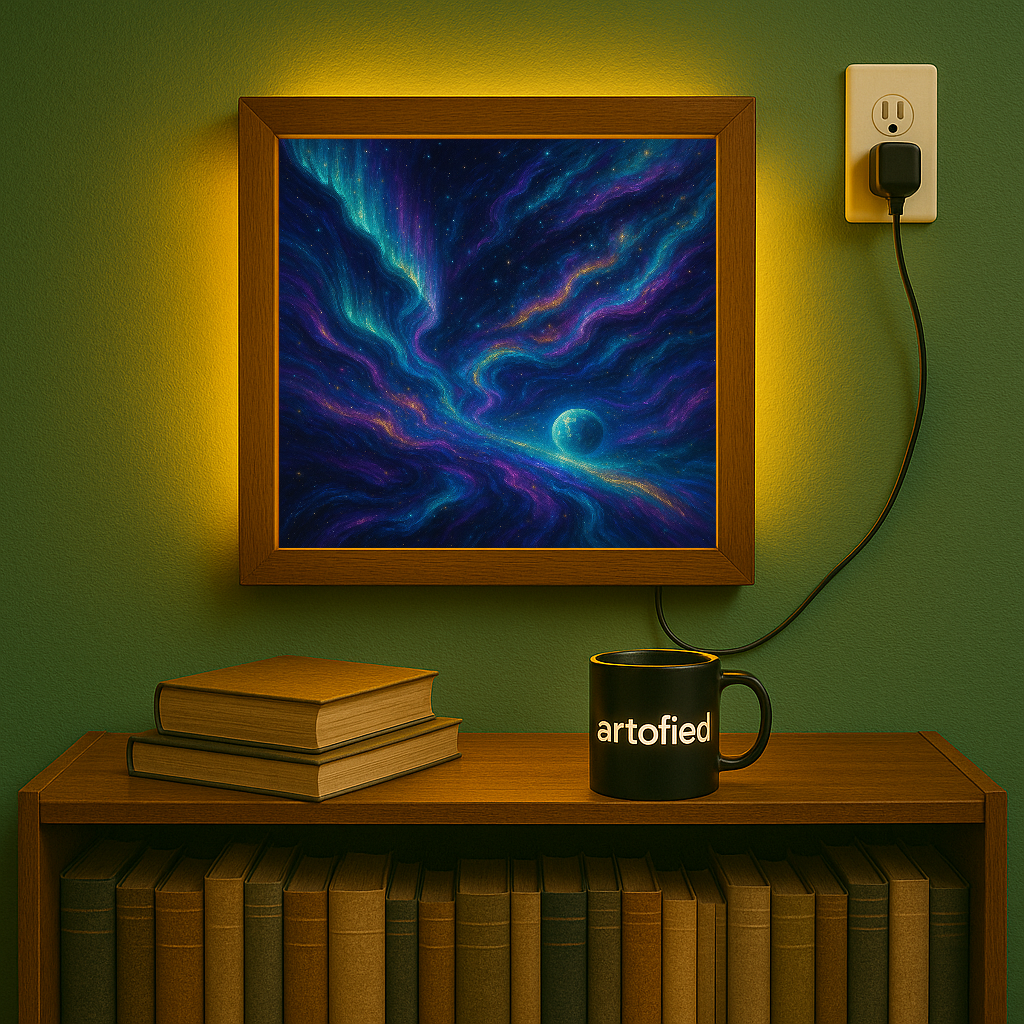 Emerald Nightfall – A Soft Storm of Color – Photo Frame Wall Lamp