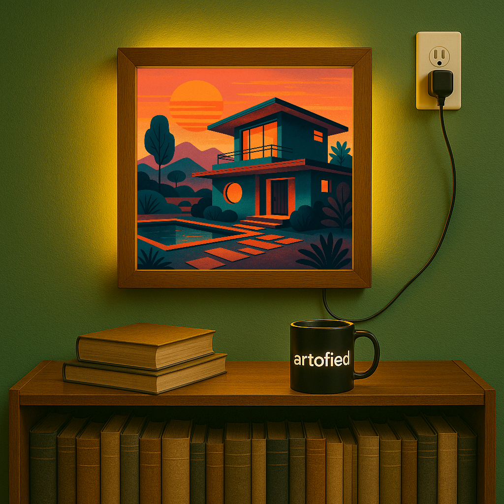Mirrored Aurora – Light Folding Into Itself – Photo Frame Wall Lamp