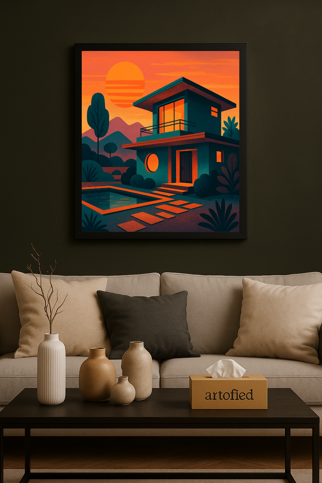 Mirrored Aurora – Light Folding Into Itself – Framed Metal Wall Art