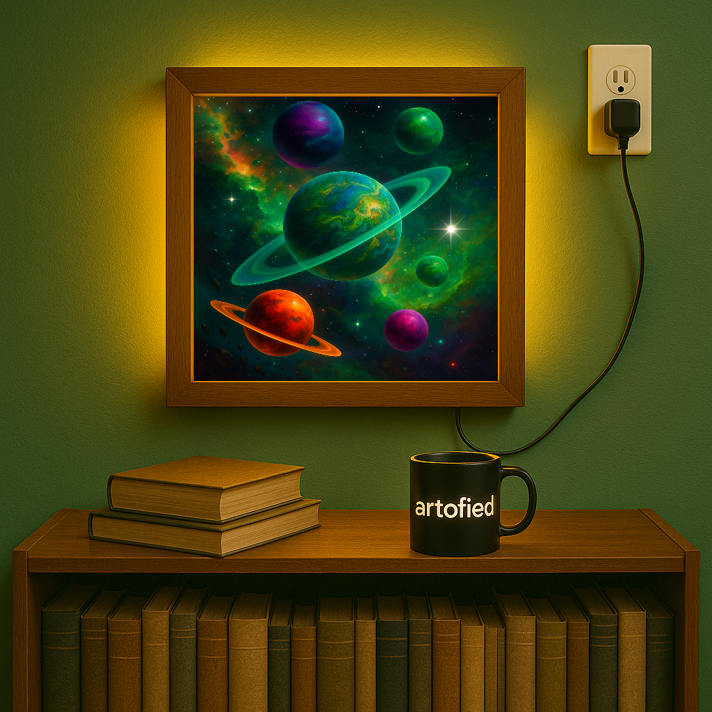 Nocturne Pathways – Lines That Lead Nowhere Fast – Photo Frame Wall Lamp