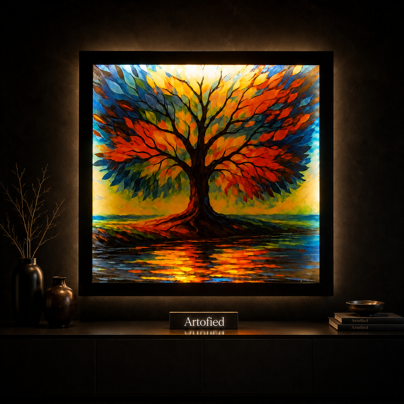 The Radiant Tree – Acrylic LED Glowing Frame Wall Art