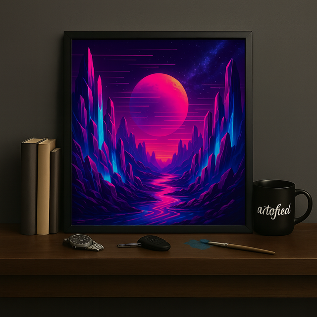 Glowing Tides – The Rhythm of a Resting Mind – Framed Metal Wall Art