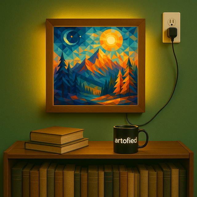 Polygon Mountains – Low-Poly LED Wall Lamp Art