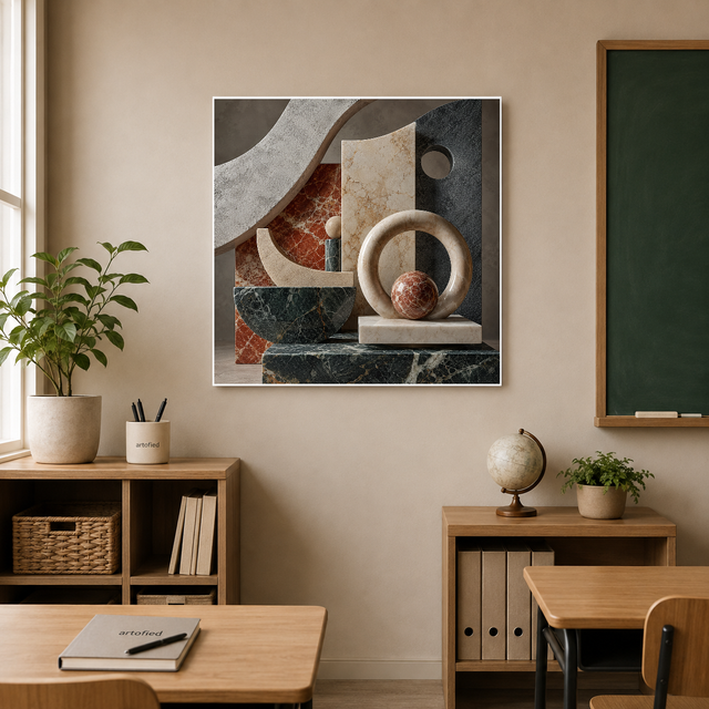 Marble Fragments in Stone – Metal Wall Art