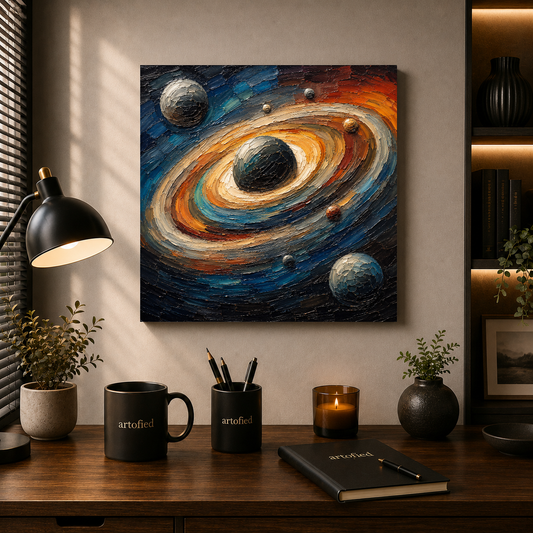 Cosmic Spiral: A Journey Through Space – Swirling nebulae ignite the infinite dark – Premium Metal Poster - Artofied