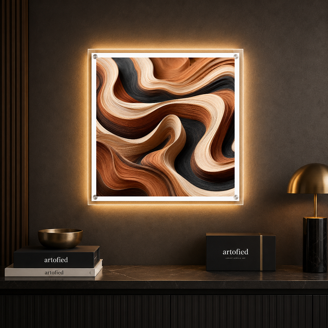 Chestnut Waves Wall Lamp – LED Wall Art