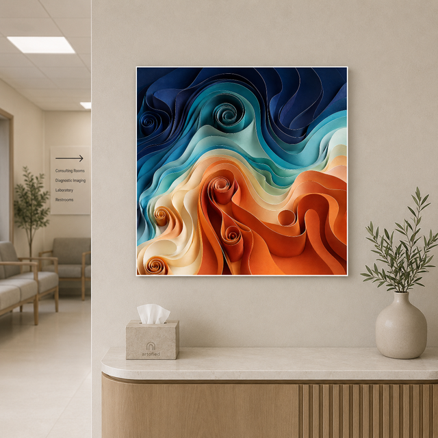 Waves of Ocean and Flame – Metal Print Wall Art