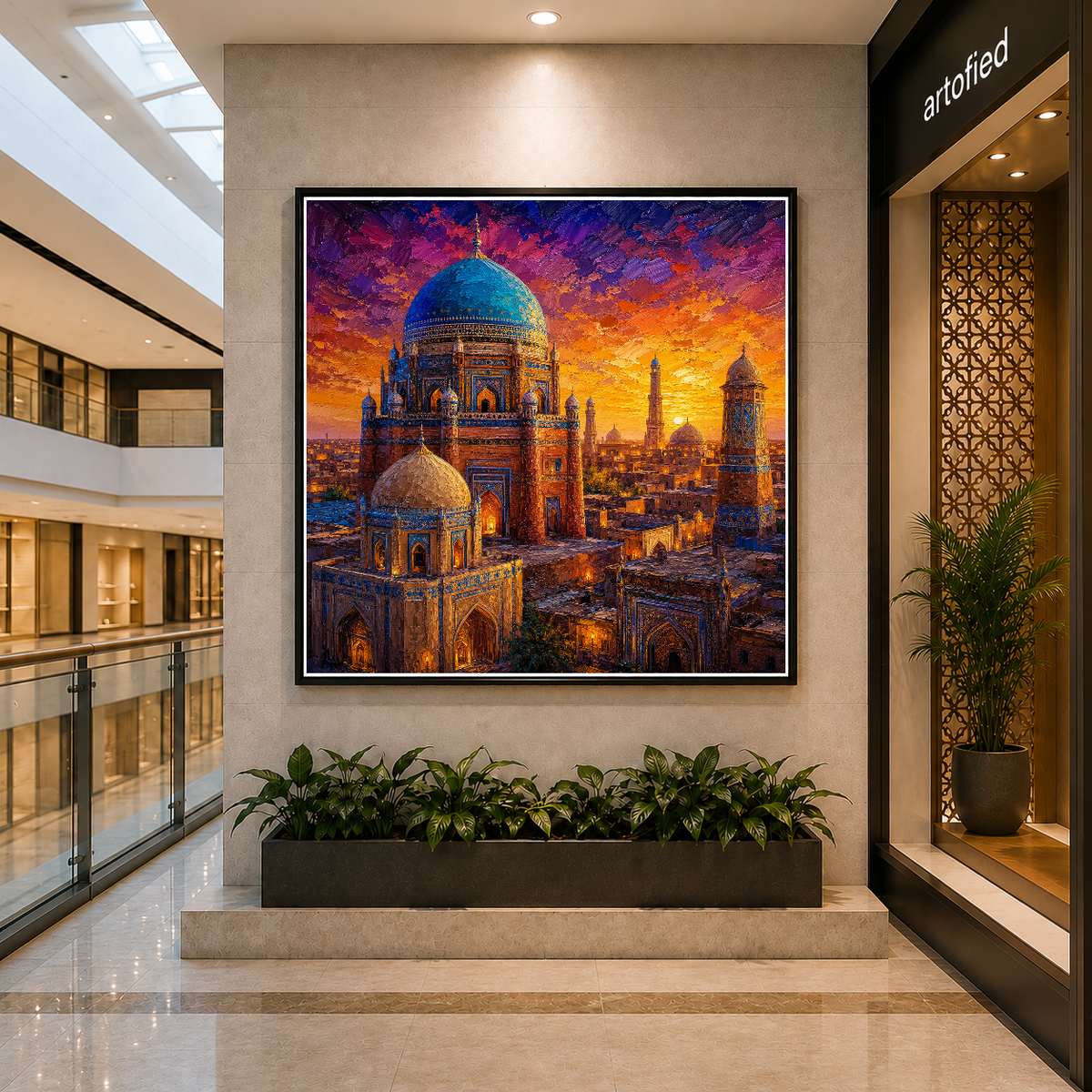 Golden Hour Over Ancient Spires – Where heritage glows in eternal light – Framed Metal Poster - Artofied