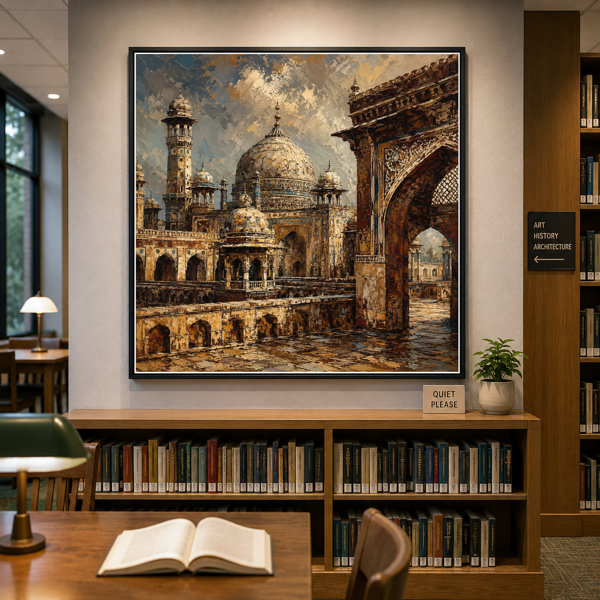 Golden Mosque at Dawn – Timeless architecture bathed in golden light – Framed Metal Poster - Artofied