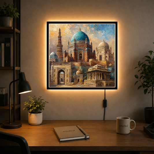 Imperial Palaces of the East – Where heritage glows with timeless grandeur – Acrylic Glowing Frame - Artofied