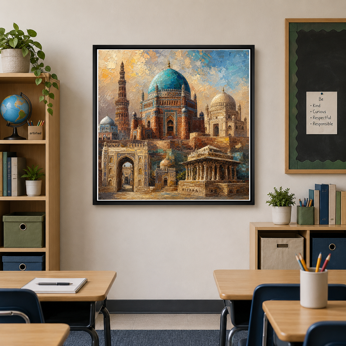 Imperial Palaces of the East – Where heritage glows with timeless grandeur – Framed Metal Poster - Artofied