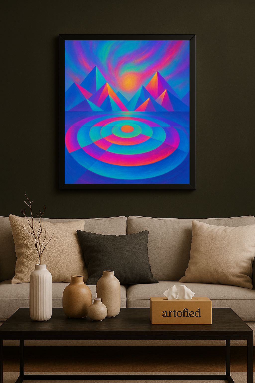 Chromatic Horizons – A Study in Moving Stillness – Framed Metal Wall Art