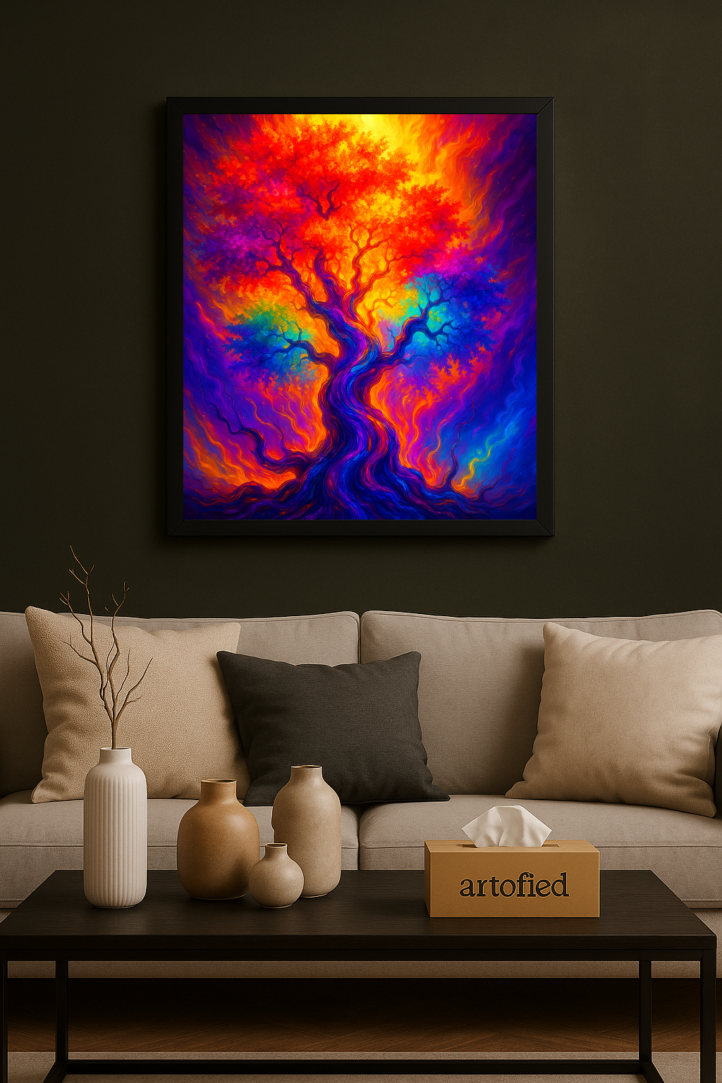 Midnight Grid – Order Inside the Chaos – Framed Metal Wall Art