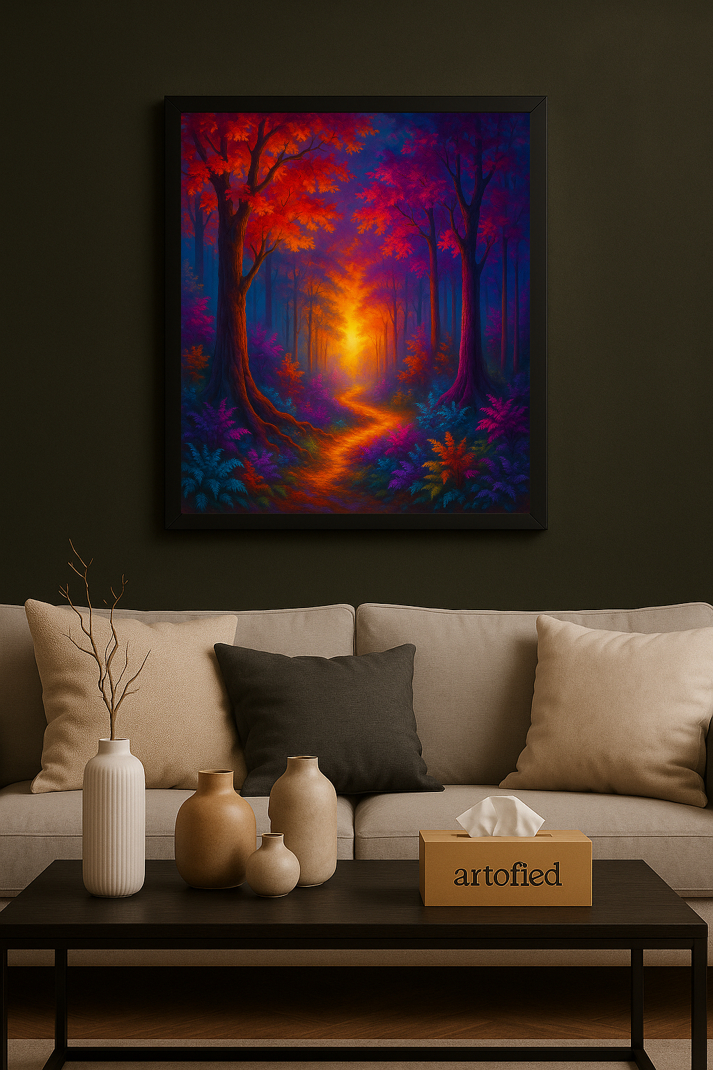 Midnight Mosaic – Fragments of Light in Stillness – Framed Metal Wall Art