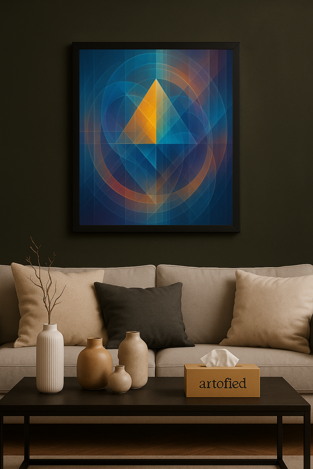 Concentric Pulse – Framed Geometric Metal Poster Wall Art