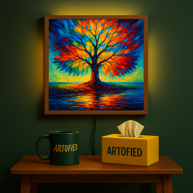 The Radiant Tree — A Burst of Color for Quiet Spaces – Photo Frame Wall Lamp