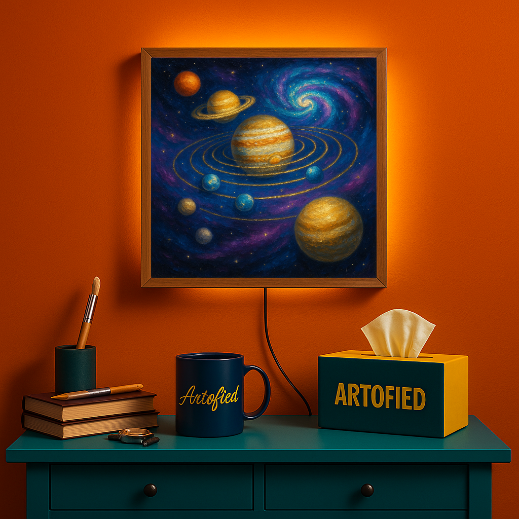 Neon Horizon Drift – A Window Into Dusk – Acrylic Glowing Frame