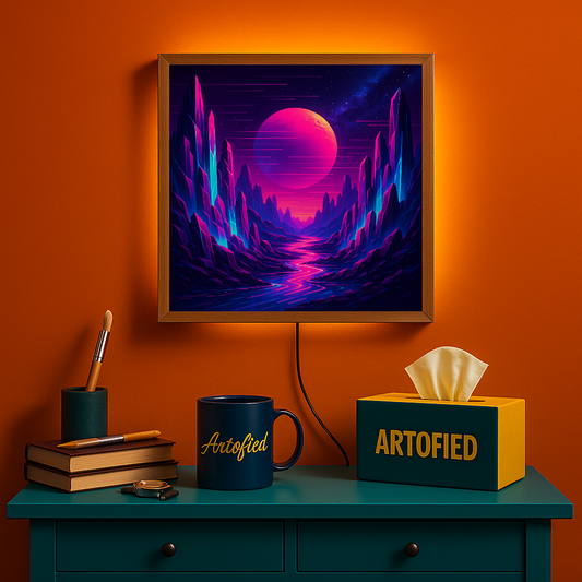 Glowing Tides – The Rhythm of a Resting Mind – Acrylic Glowing Frame