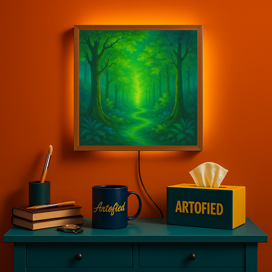 Echoes of Neon – Soft Lines, Long Afterglow – Acrylic Glowing Frame