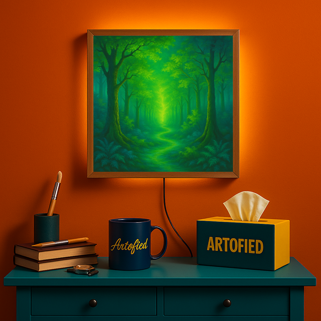 Echoes of Neon – Soft Lines, Long Afterglow – Acrylic Glowing Frame