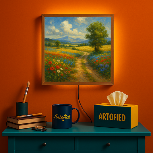 Golden Axis – A Centerpiece for Focused Spaces – Acrylic Glowing Frame