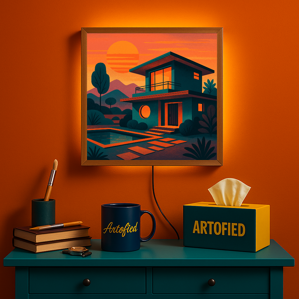 Mirrored Aurora – Light Folding Into Itself – Acrylic Glowing Frame