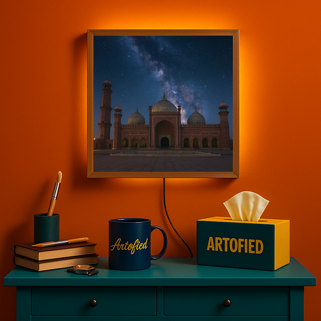 Starlit Courtyard – Acrylic LED Glowing Frame Wall Art