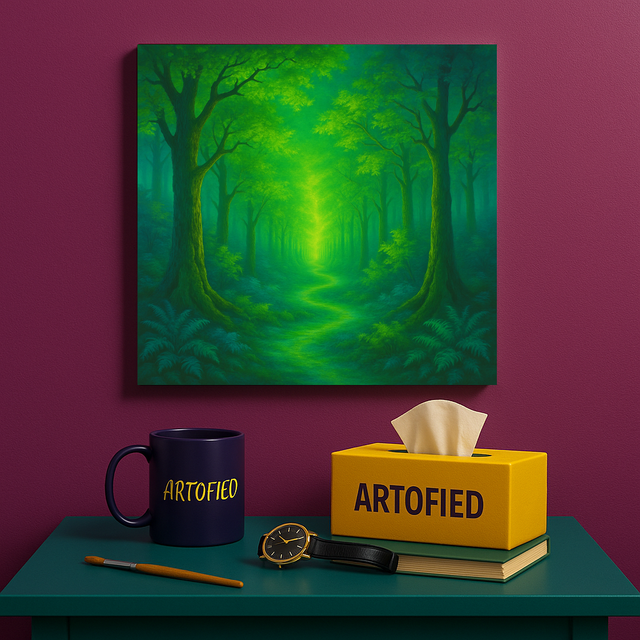 Echoes of Neon – Soft Lines, Long Afterglow – Premium Metal Poster