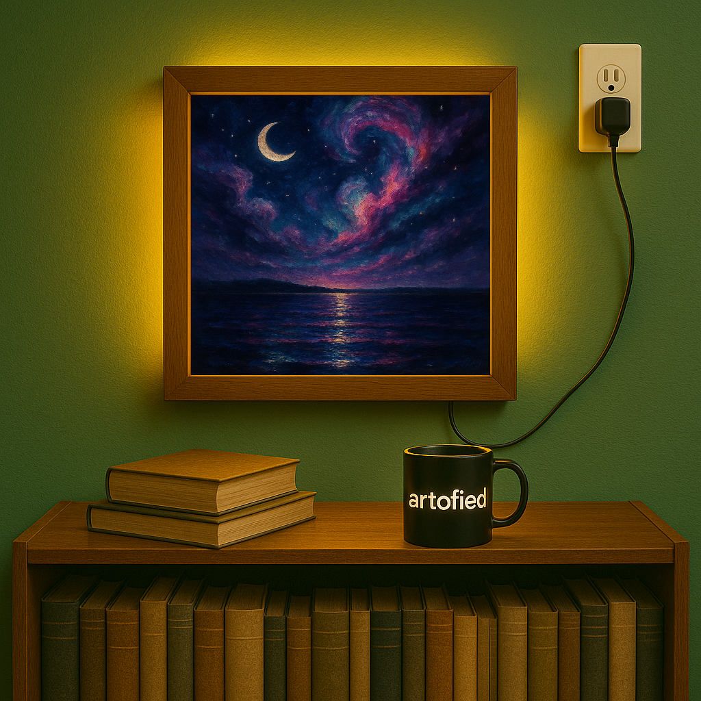 Silent Neon Forest – Stillness in Motion – Photo Frame Wall Lamp