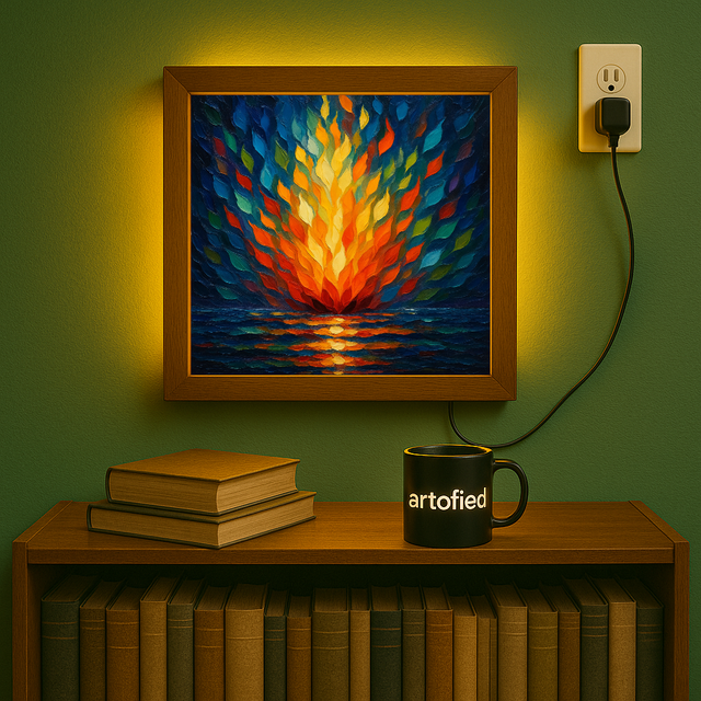 Burst of Light – Acrylic LED Glowing Frame Wall Art