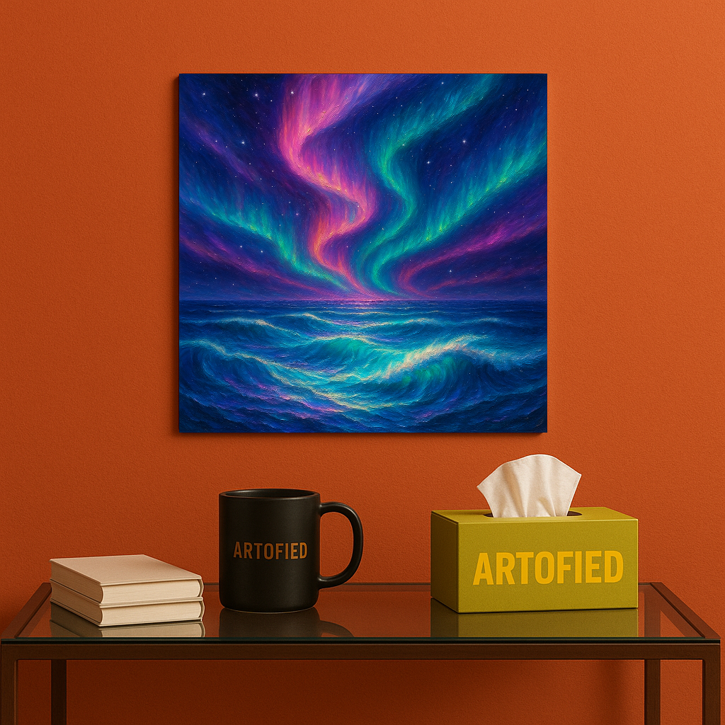 Crimson Skyline – City of Quiet Energy – Premium Metal Poster