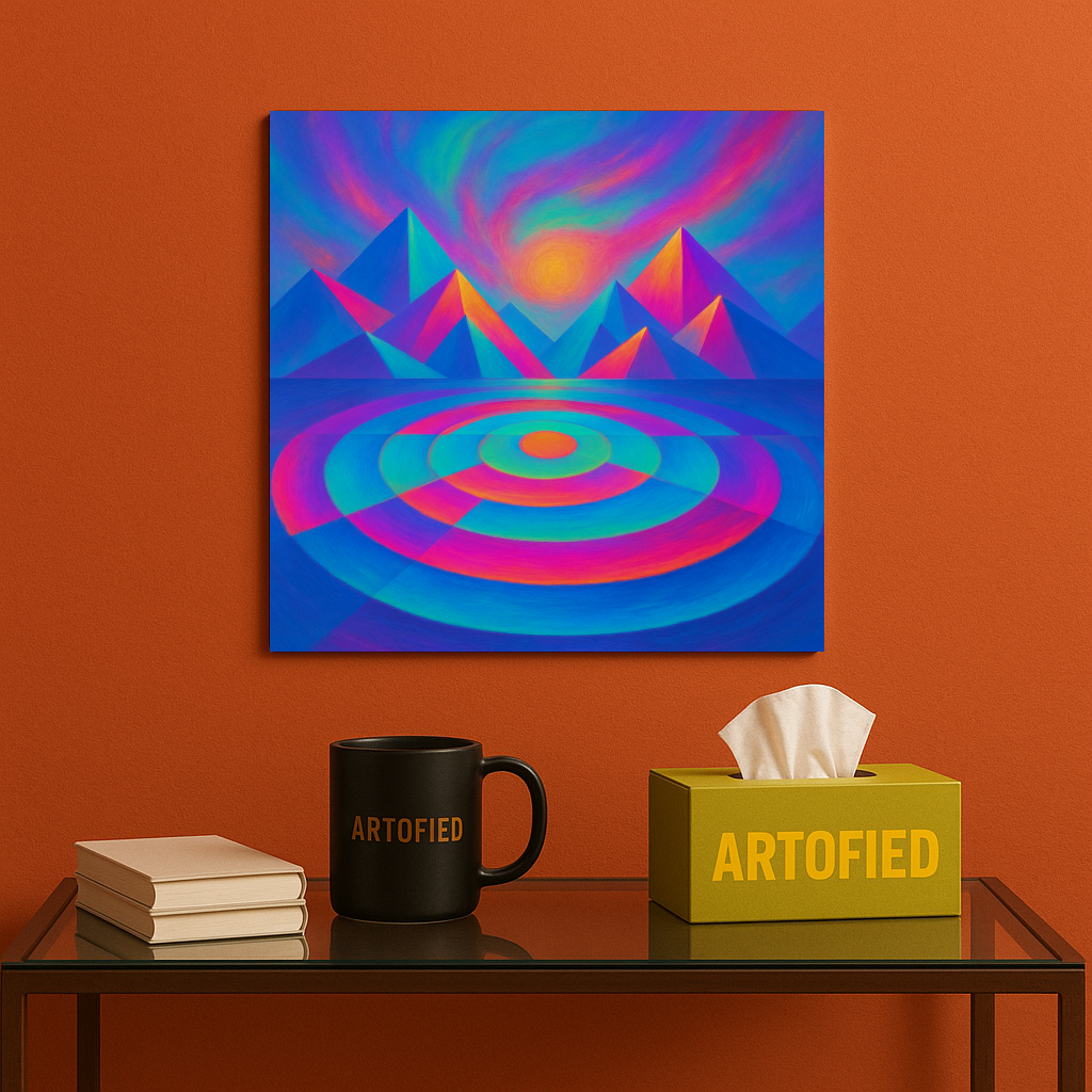 Chromatic Horizons – A Study in Moving Stillness – Premium Metal Poster