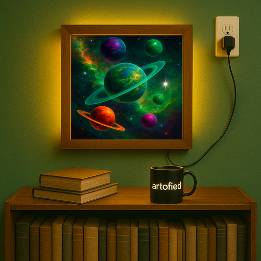 Emerald Nebula Glow – Cosmic LED Wall Lamp Art