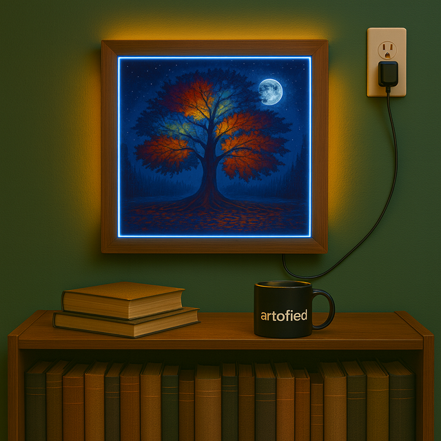 Autumn Moon Tree – LED Wall Lamp Art