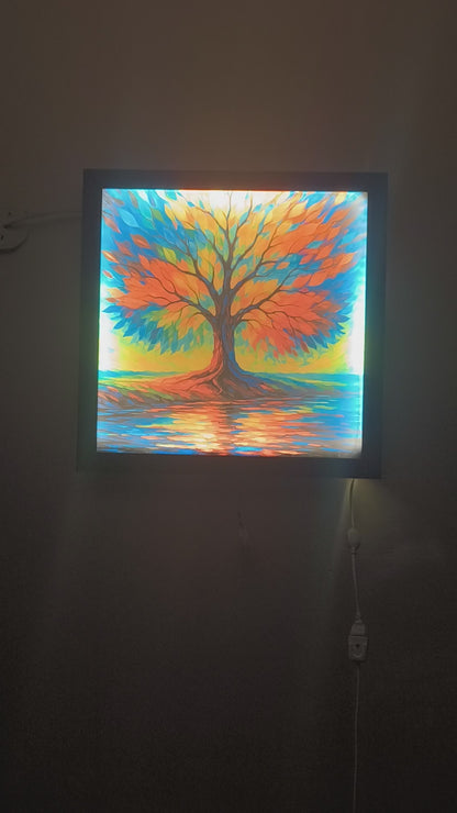 The Radiant Tree – Acrylic LED Glowing Frame Wall Art