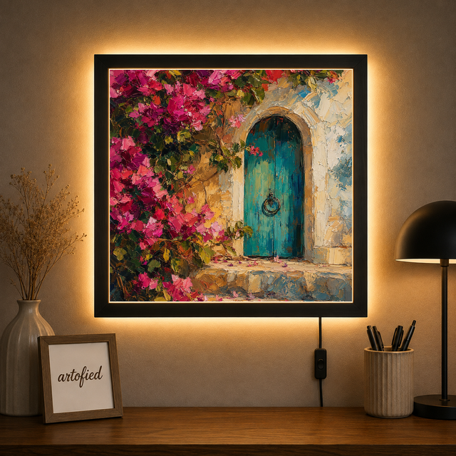 Turquoise Door Wall Lamp – LED Wall Art