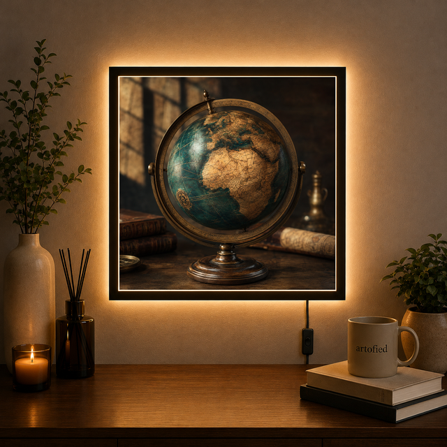 Vintage Globe Wall Lamp – LED Wall Art