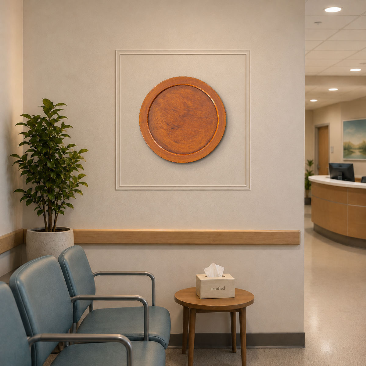 Warm Circle Wood Cutout – Honey-toned wood holds its own geometry against silence. – Wood Cutout Wall Art - Artofied